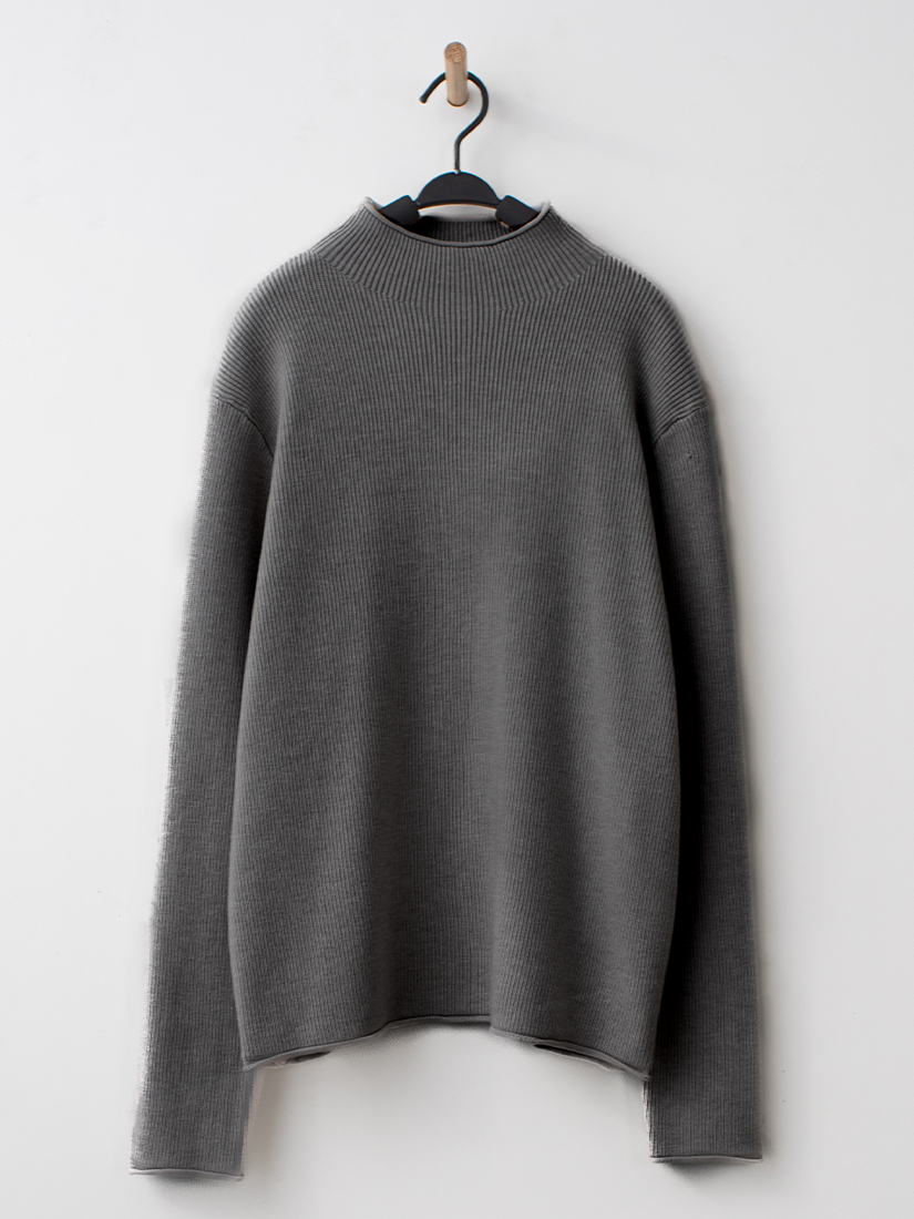 捲邊落肩針織上衣格紋內絨毛開衩長裙