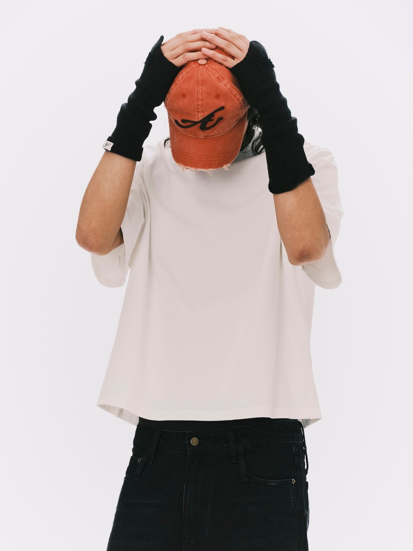 ANOWHEREMAN｜Washed Cropped T-Shirt (White)