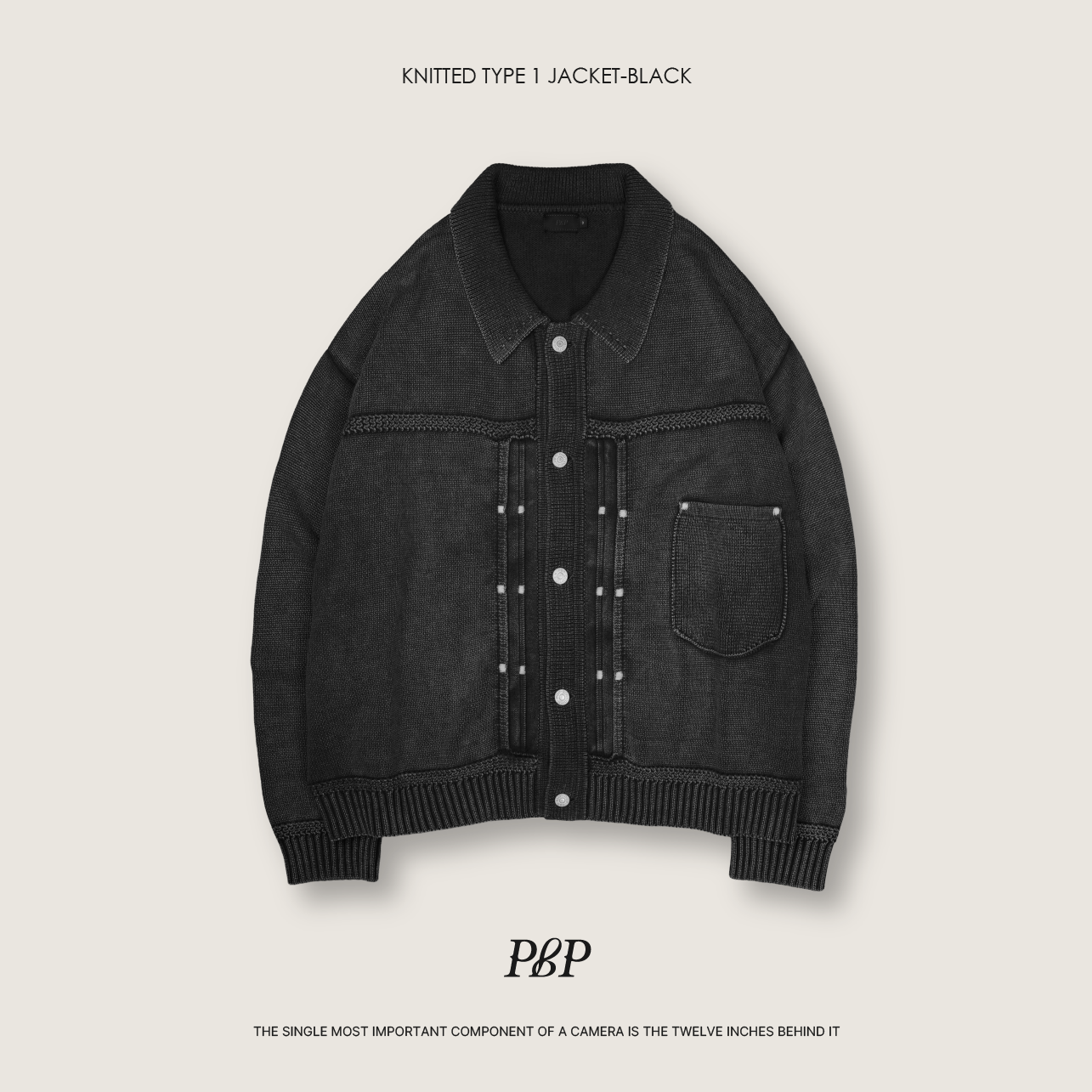 P.B.P - KNITTED TYPE 1 JACKET  - BLACK