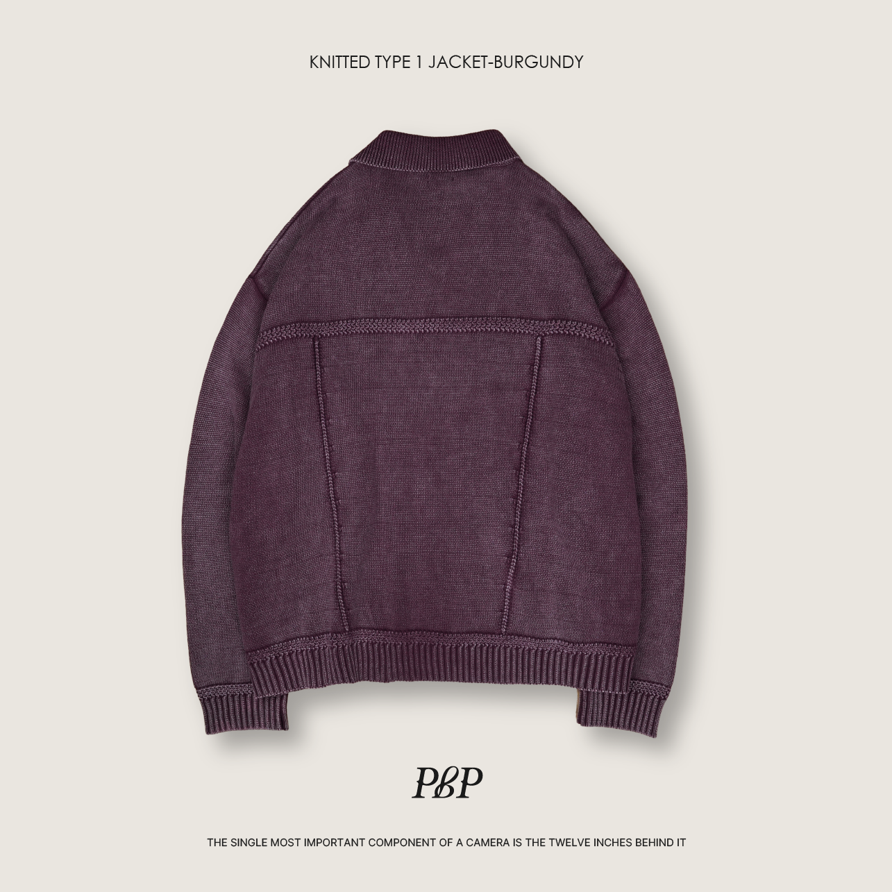 (官網限定色)P.B.P - KNITTED TYPE 1 JACKET  - BURGUNDY