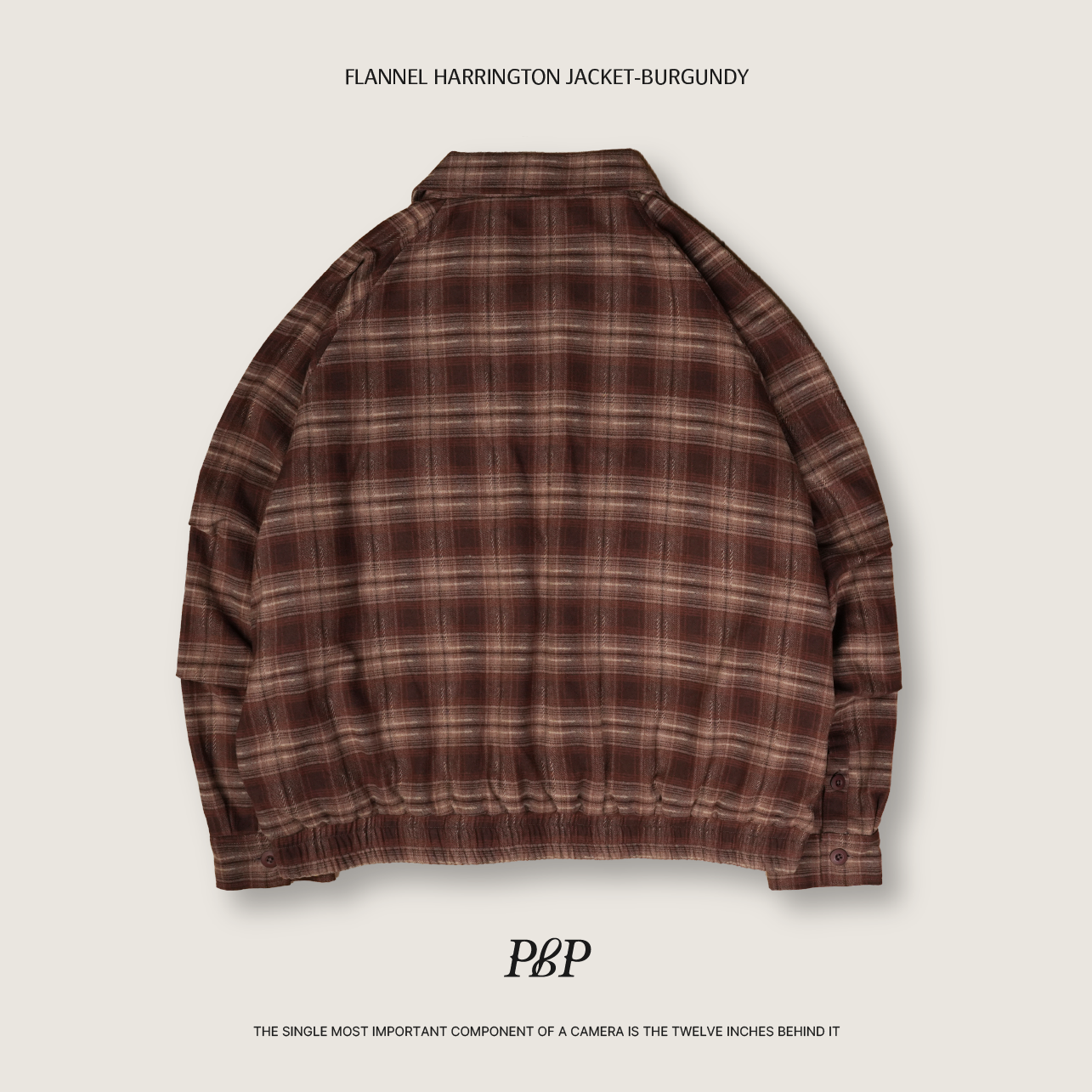 P.B.P - FLANNEL HARRINGTON JACKET  - BURGUNDY
