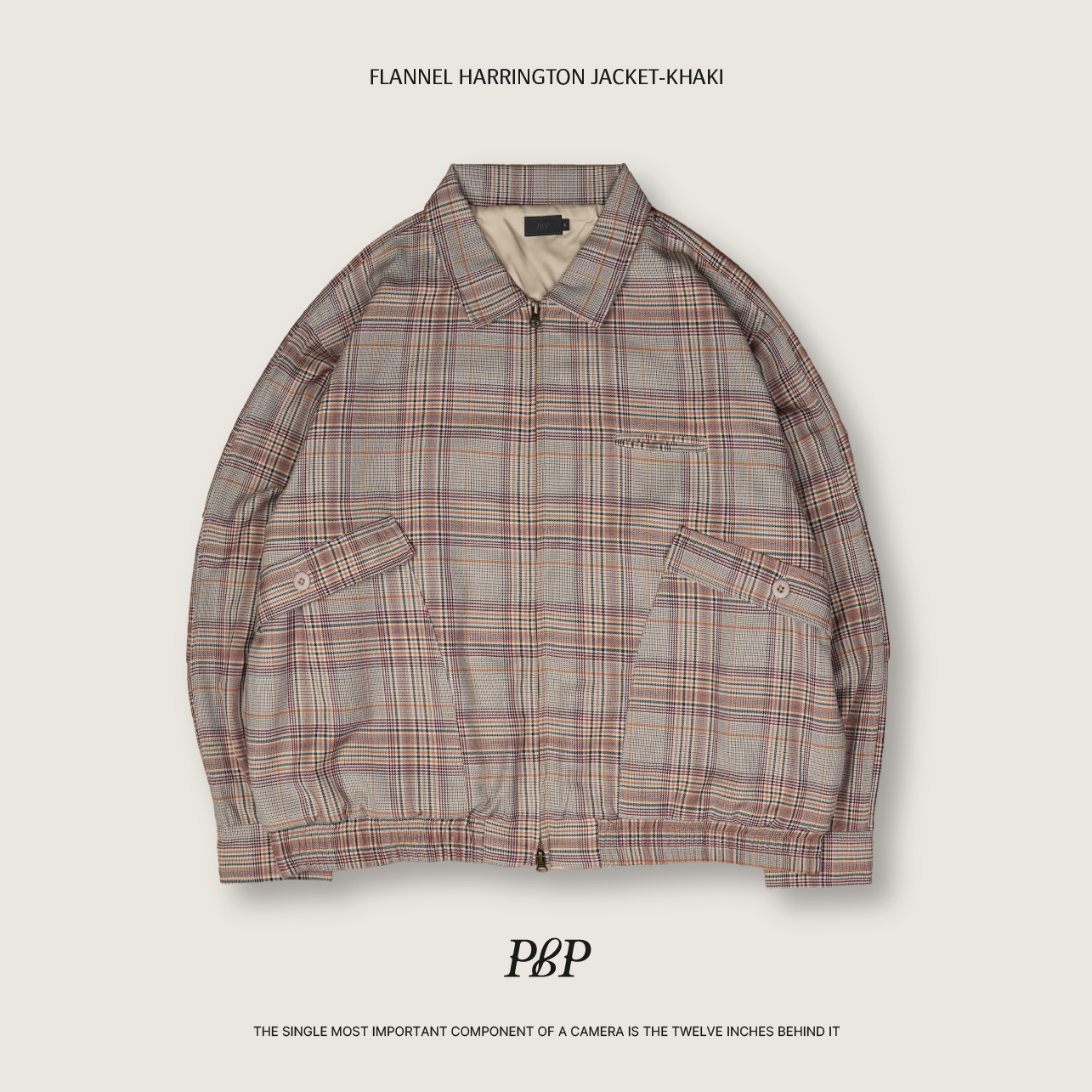 P.B.P - FLANNEL HARRINGTON JACKET  - KHAKI