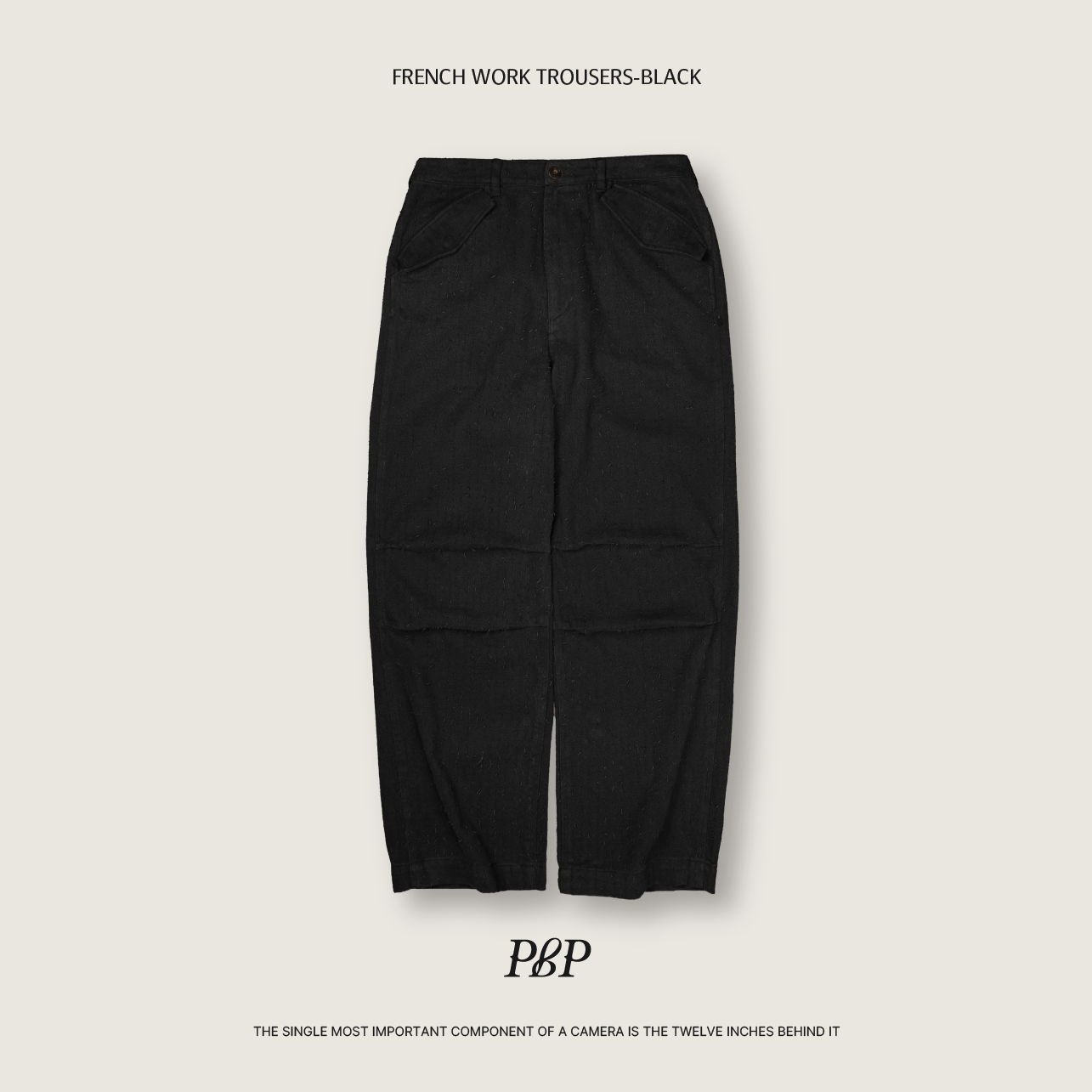 P.B.P - FRENCH WORK TROUSERS  - BLACK
