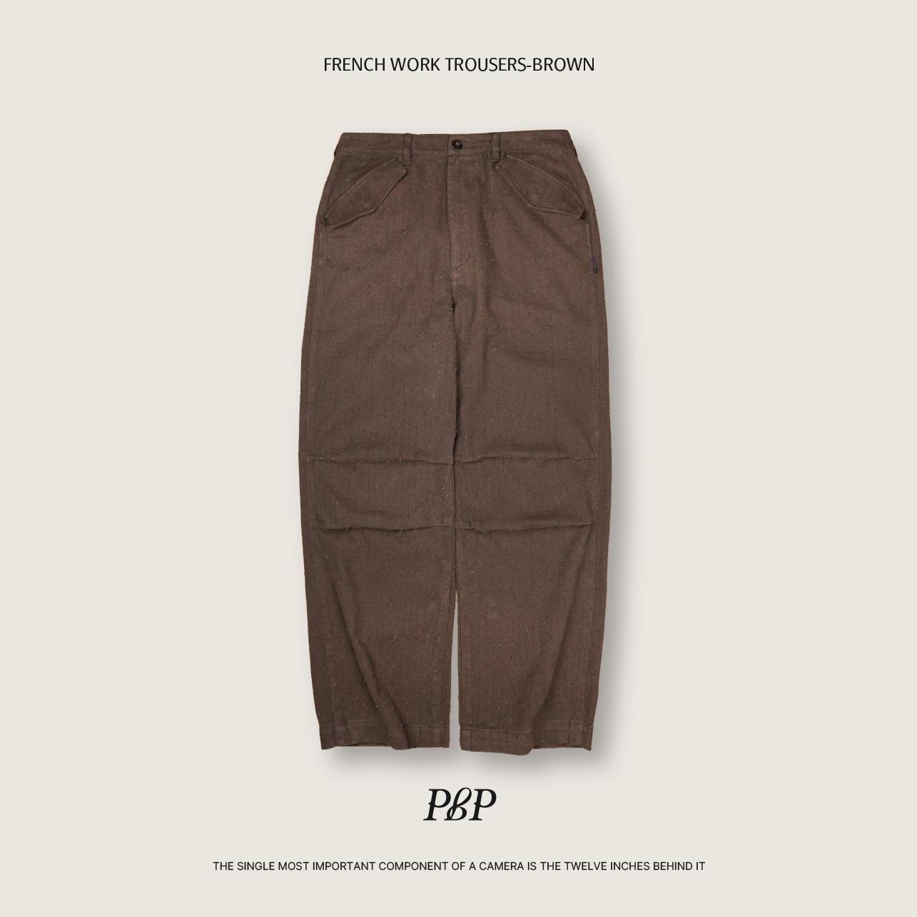 P.B.P - FRENCH WORK TROUSERS  - BROWN