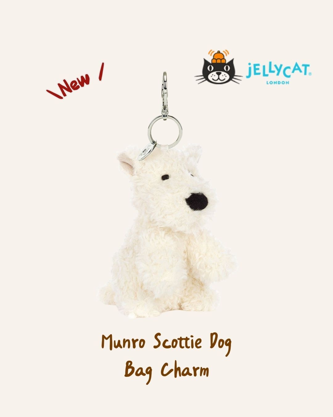 Jellycat Munro Scottie Dog小狗 鑰匙圈吊飾