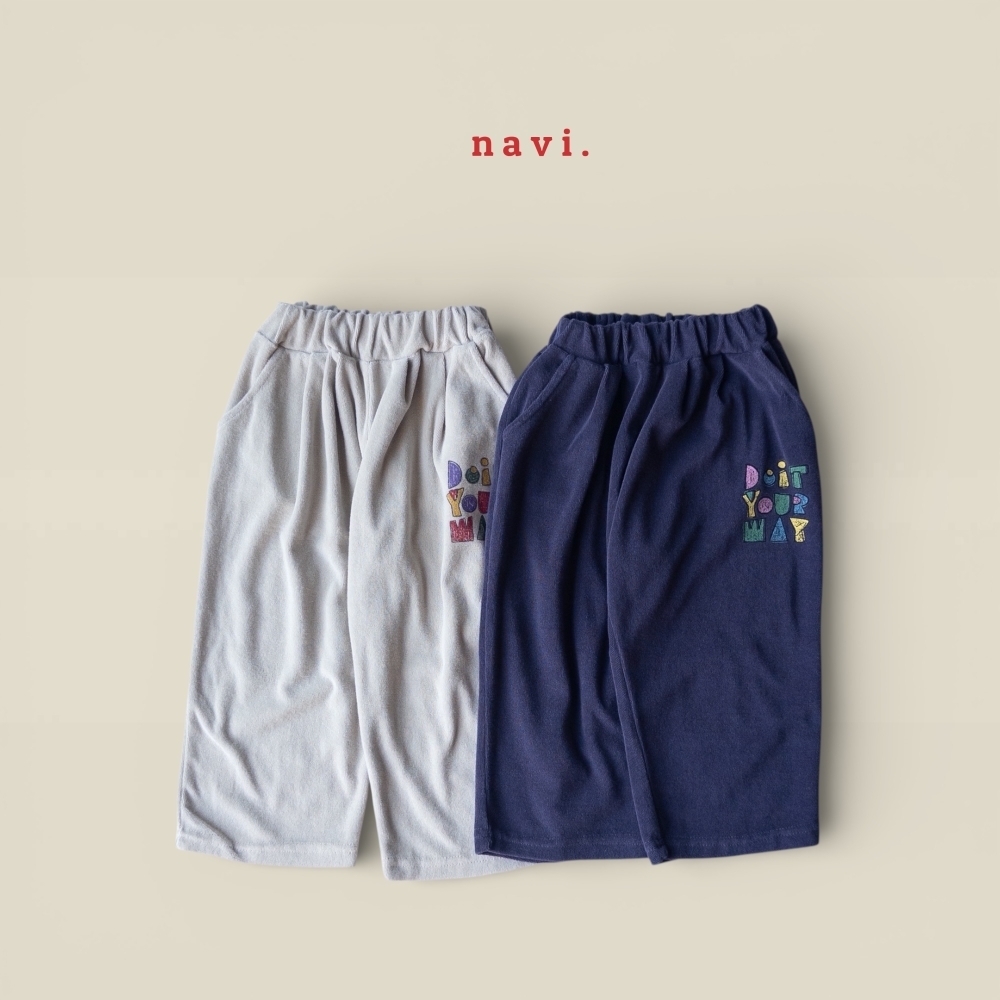 90-160 毛巾布字母長褲 2色