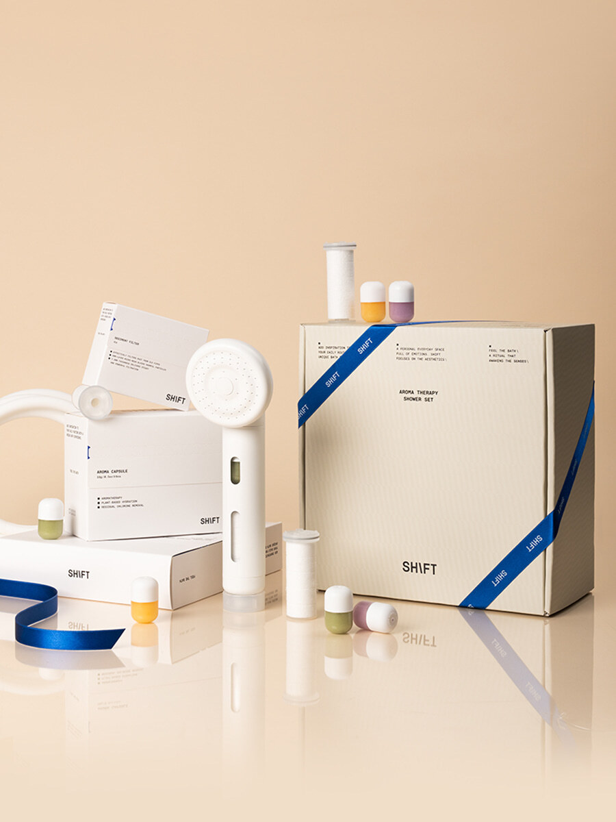 【SHIFT】*2026新裝* 韓國維他命C淋浴花灑頭香薰膠囊套裝_純白