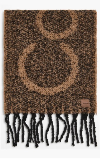 OBS340 Calvin Klein Logo 粗花呢圍巾 41X193 cm