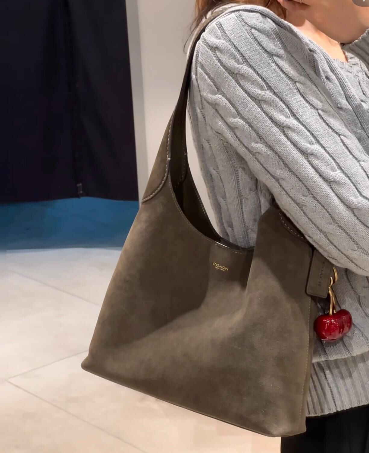 【直播】COACH H012754 Brooklyn Shoulder Bag 28 In Shearling