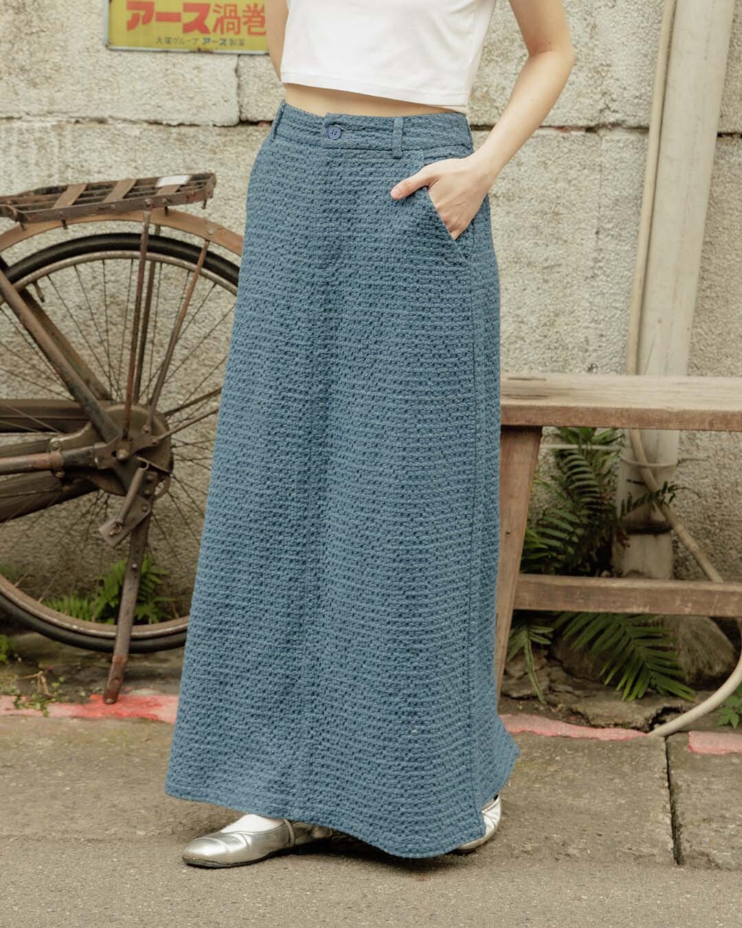 立体编织纹理造型开衩长裙 S/M【03021709】现+预