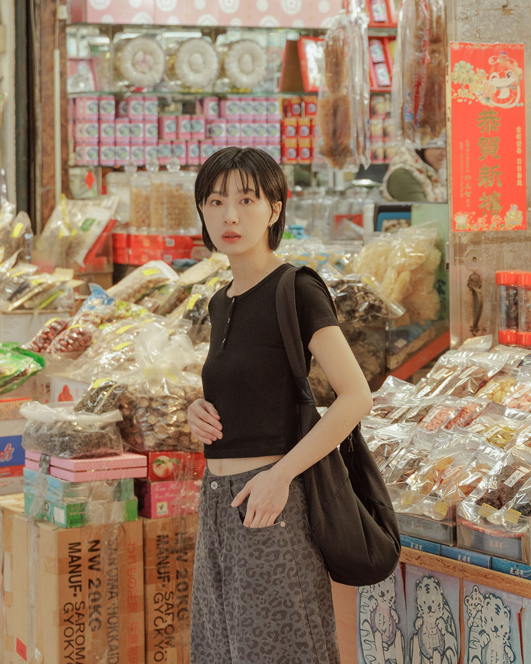 半门襟压扣圆领合身上衣 四色售【01099501】现+预