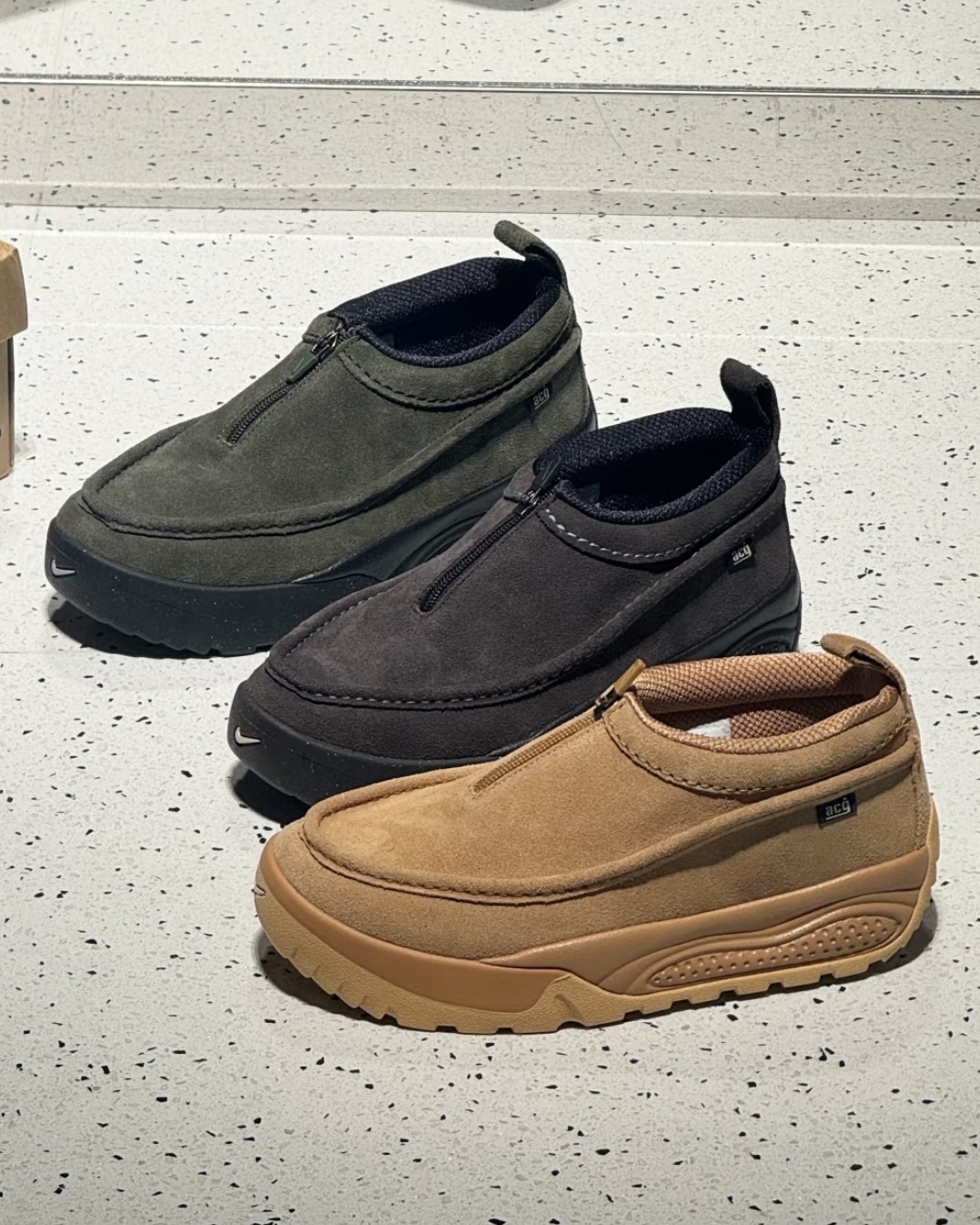 Nike ACG LZY SE 麂皮拉鍊懶人鞋 防滑 機能 厚底 男女鞋 卡其 深咖 墨綠