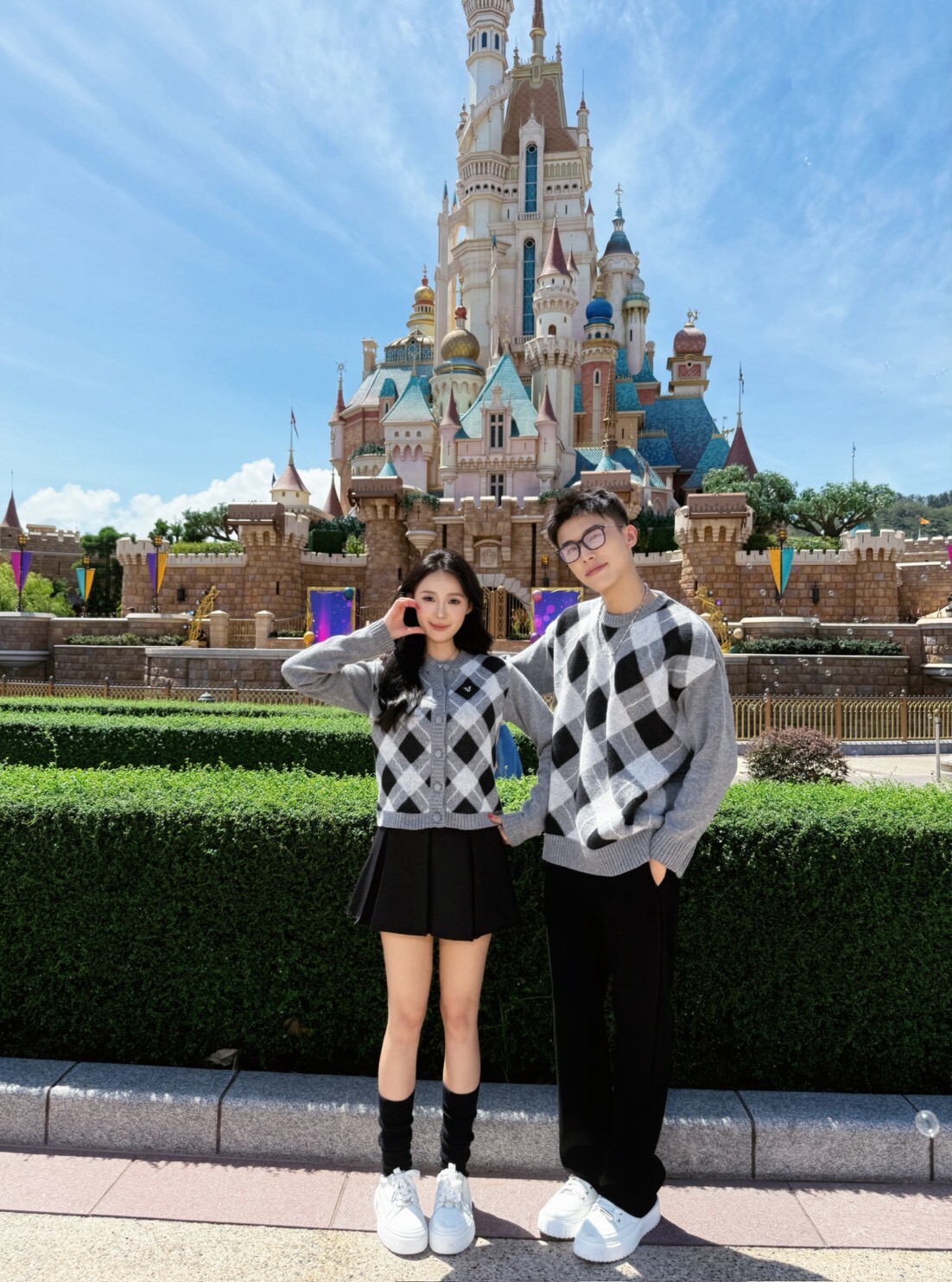 學院漫遊’Memory—菱格紋毛衣