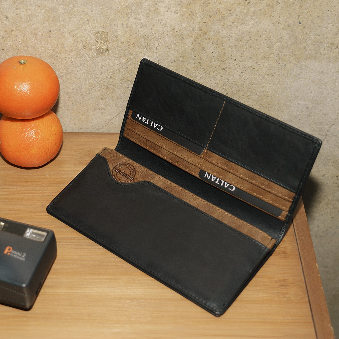 簡約撞色系俐落長夾-bk(075171bk)