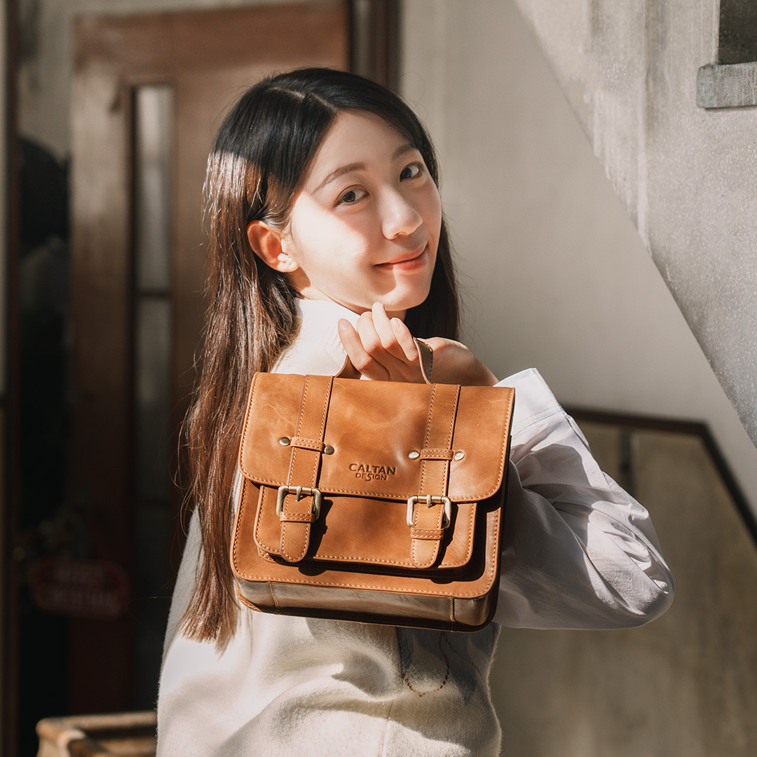 學院風真皮簡約手提斜背包-六色(5428)