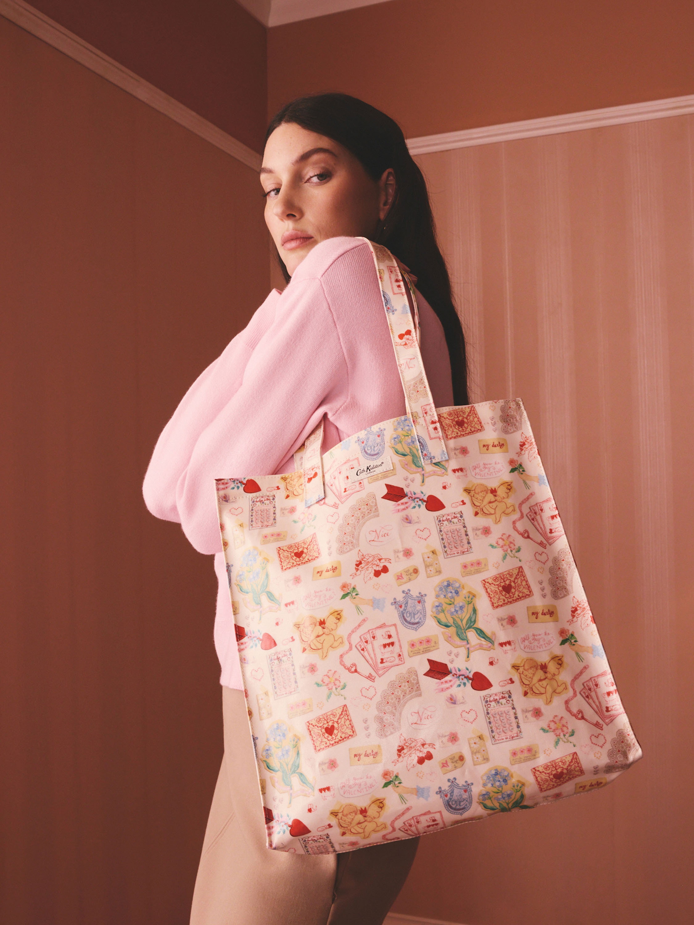 Valentines 防潑水直式印花書袋