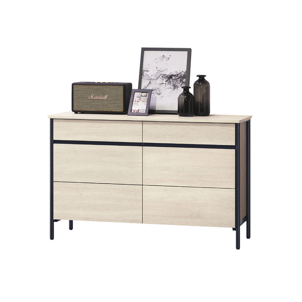 柏蒂家居-伯克4尺六斗櫃/六抽收納置物櫃