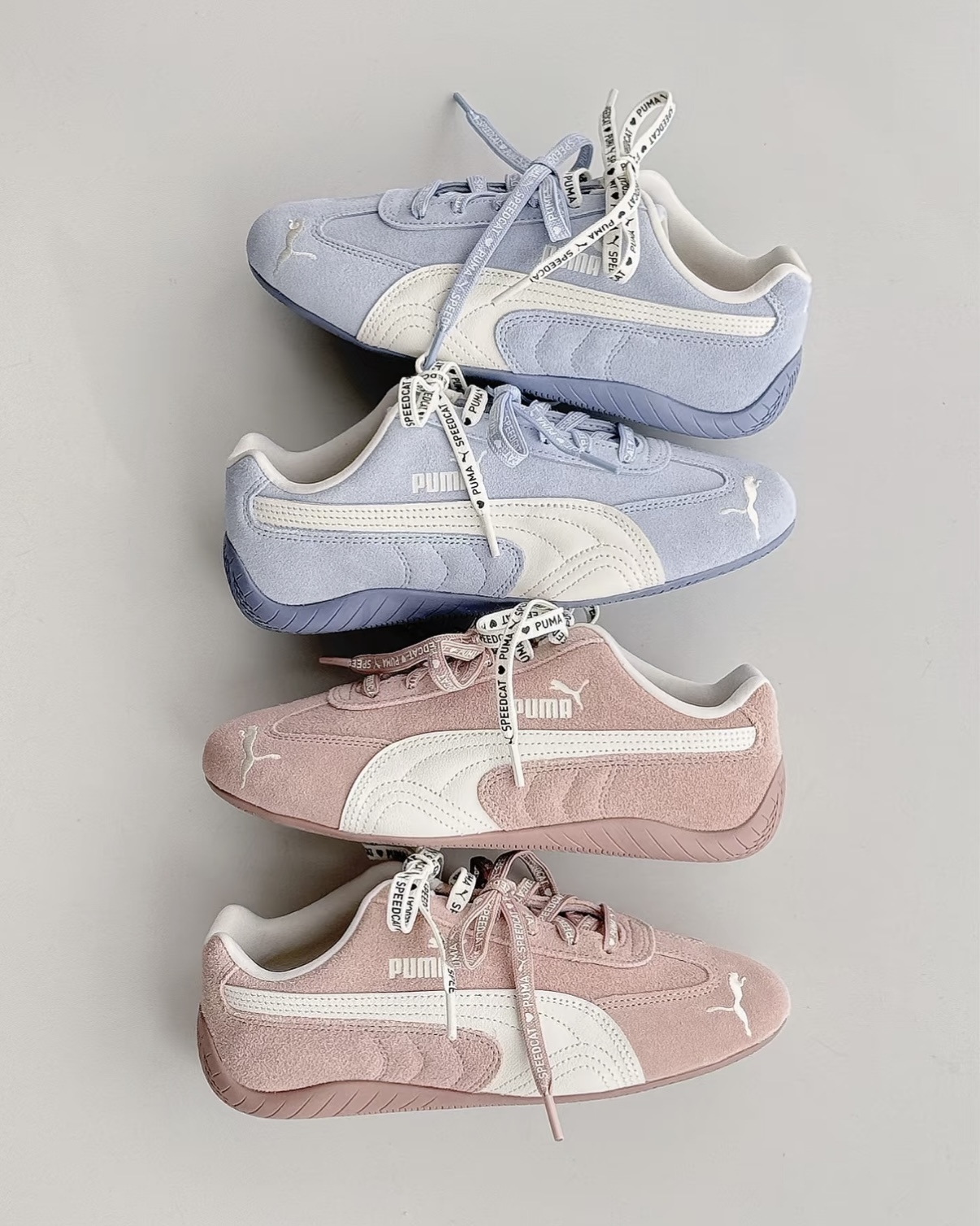 Puma Speedcat 藕粉 寶寶藍 情人限定 麂皮 復古 兩色字母鞋帶 賽車鞋 男女鞋