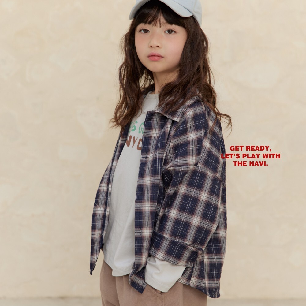 90-160 復古文青格紋襯衫 2色