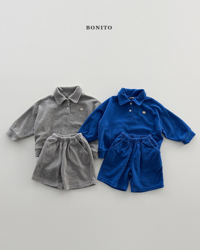正韓春Bonito 嫩嬰/小童兩色小標有領套裝