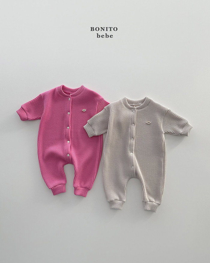 正韓春Bonito 嫩嬰兩色豆腐格連身衣