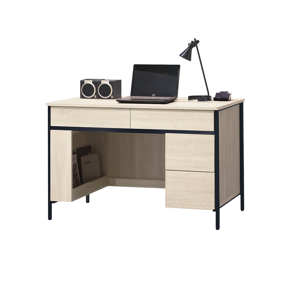 柏蒂家居-伯克4尺四抽書桌/工作桌