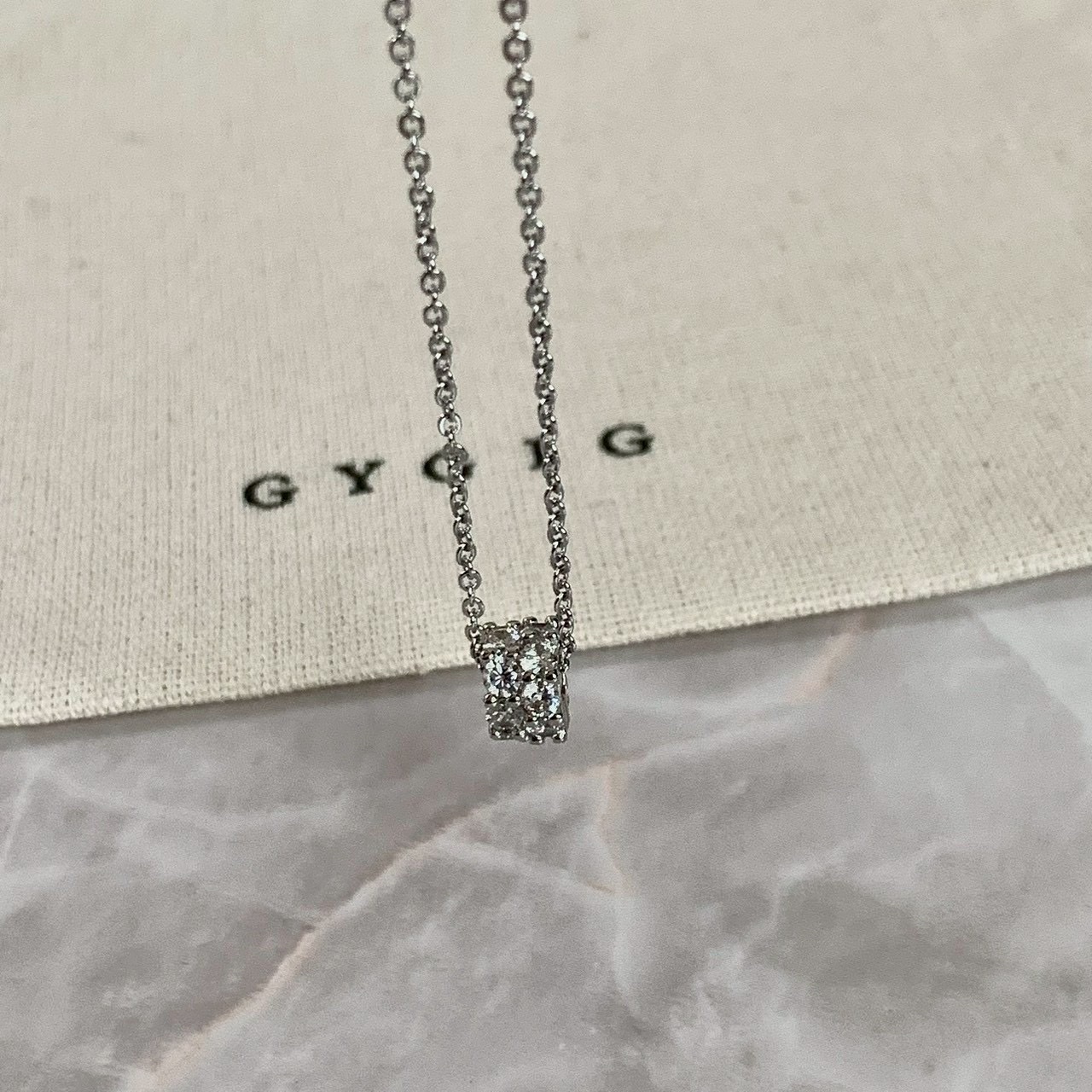 Gy “14k經典滿銀鑽小蠻腰鎖骨鍊