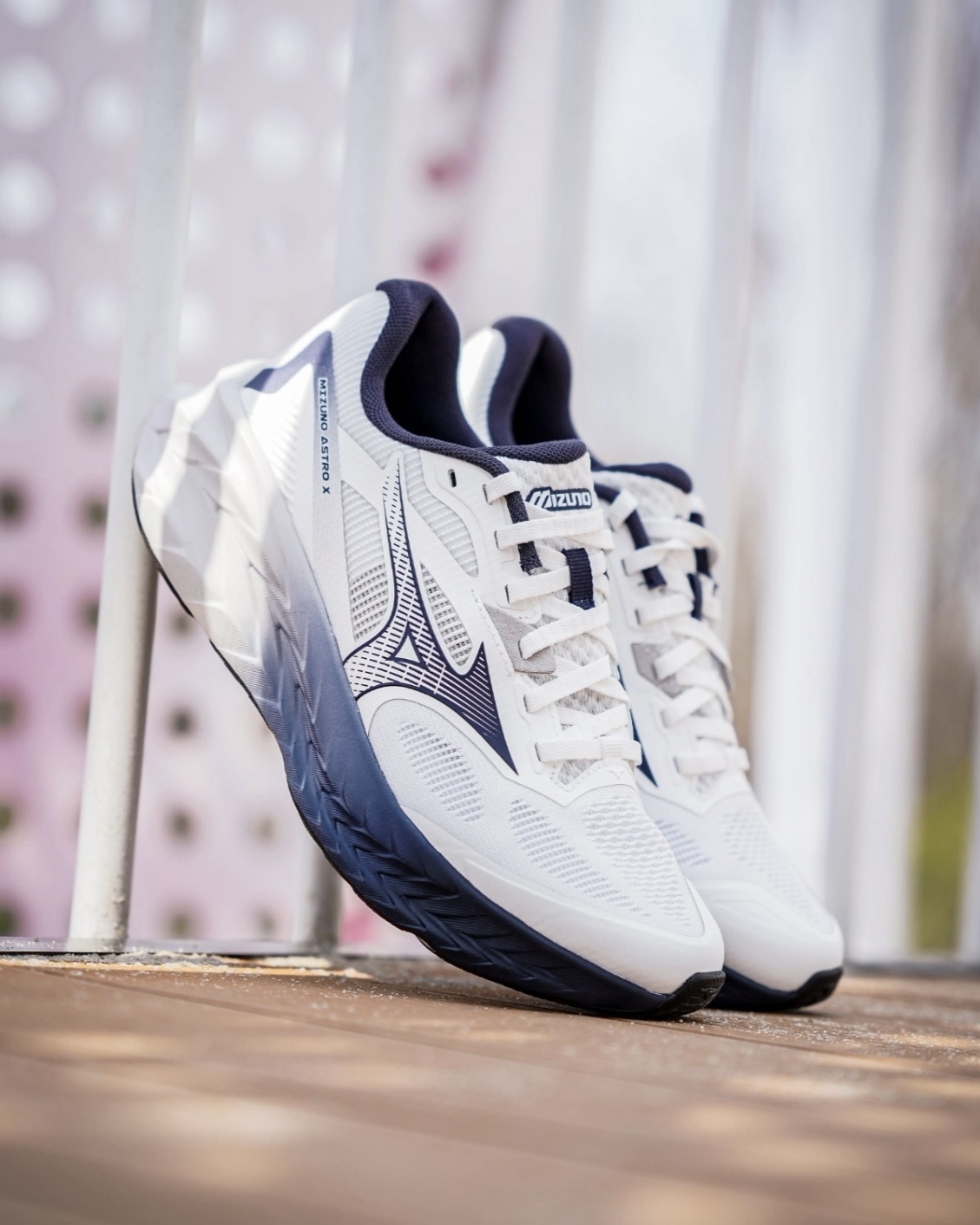Mizuno Astro X "White Blue" 漸層藍白 厚底增高 緩震 運動休閒鞋 男女鞋