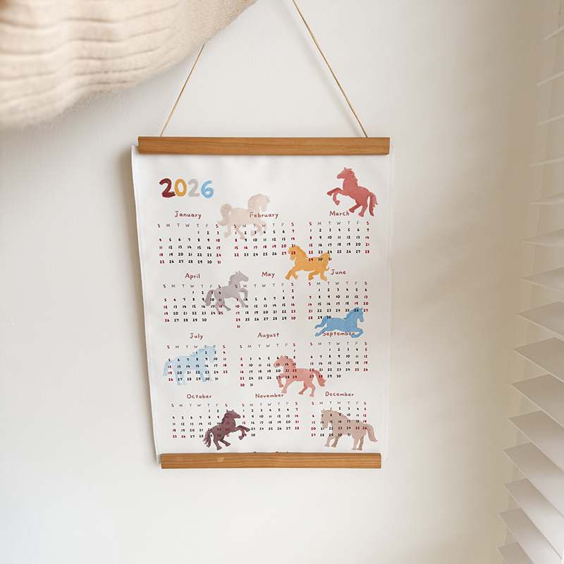 2026馬年年曆掛布(含木夾)
