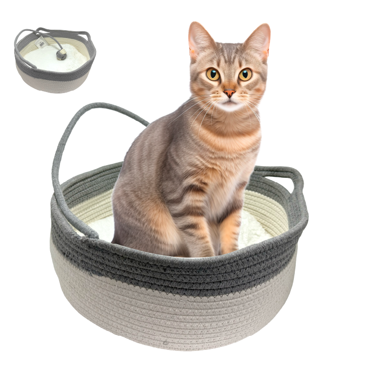 Pawise| 貓型編織床帶靠墊 (NO.28527)