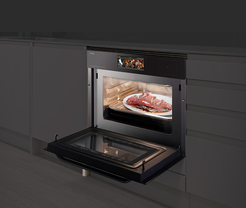 德國寶嵌入式微蒸烤焗爐同步烹調