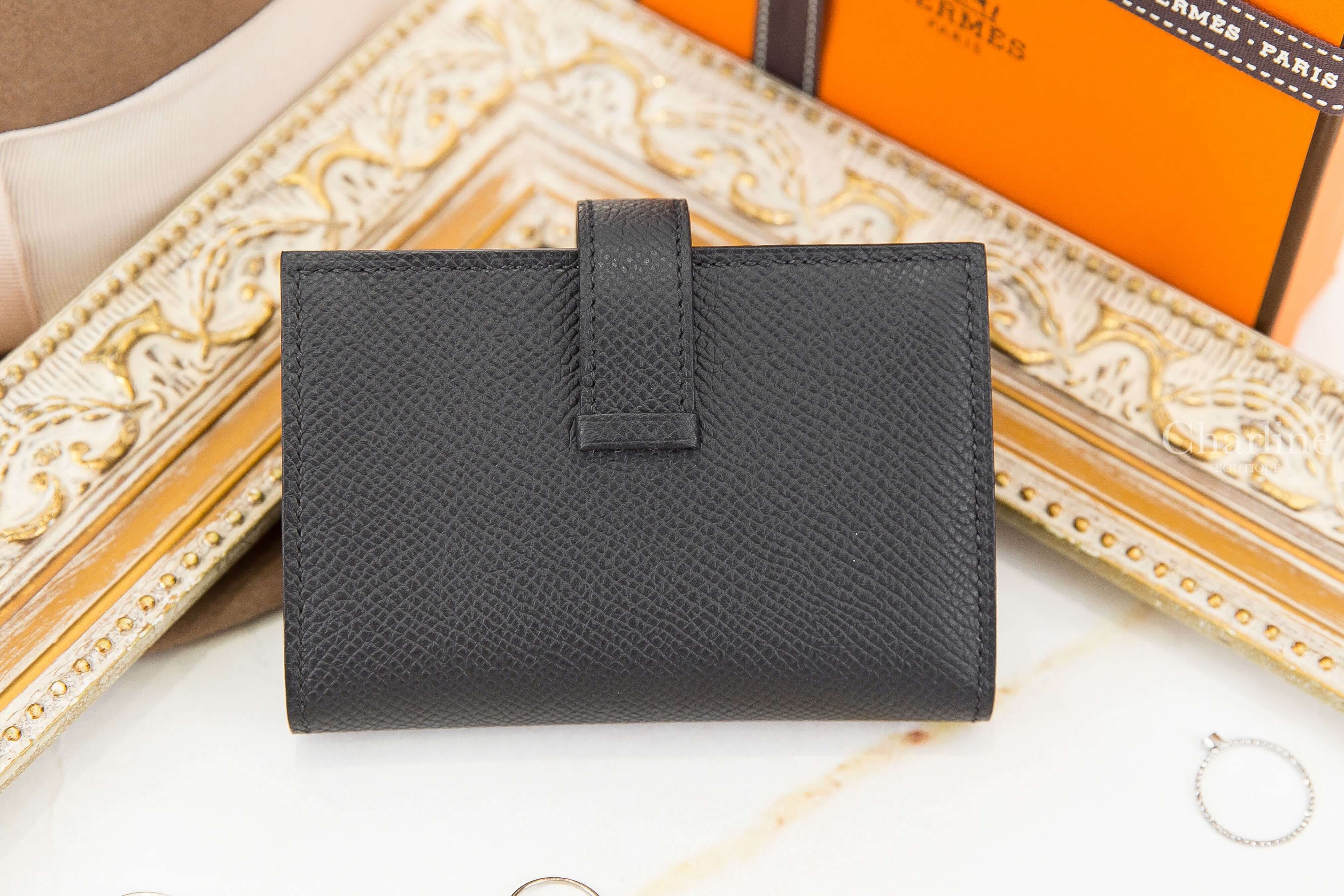 Hermès Bearn Mini Wallet 89 Noir Epsom 黑色金釦迷你短夾-Charline Boutique 精品代購