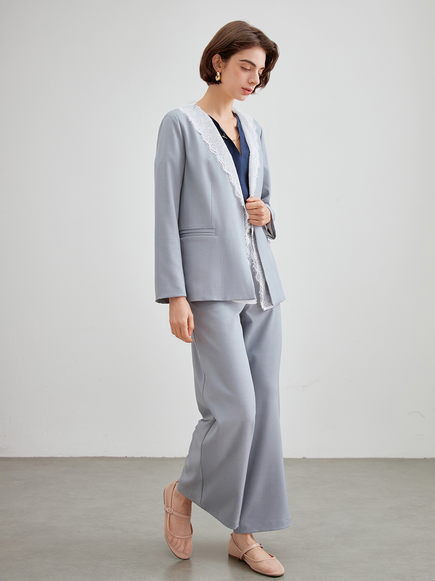 mi-tu蕾絲西裝外套