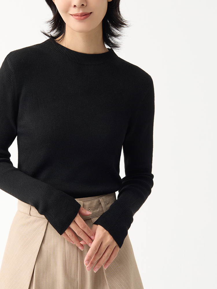 2603 軟綿純色針織上衣(6%羊毛）