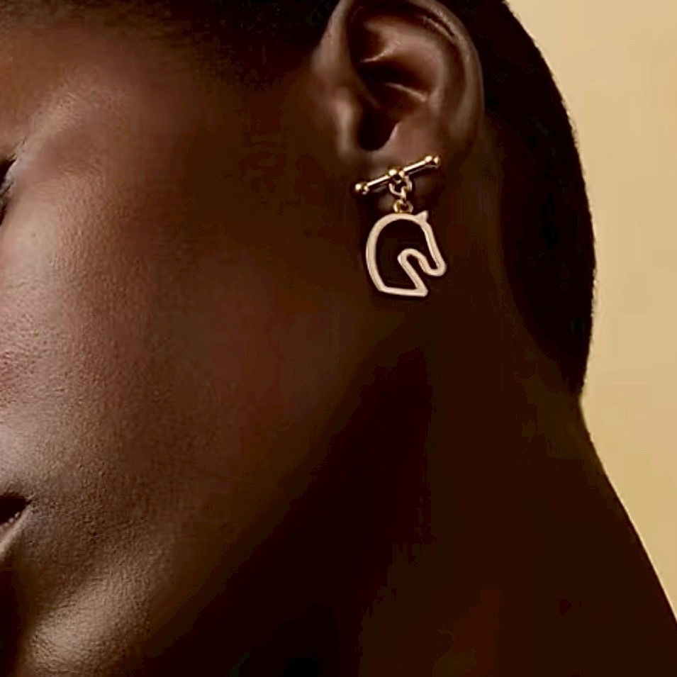 18k H”Tonnerre限定馬首琺瑯”高奢定製耳墜系列