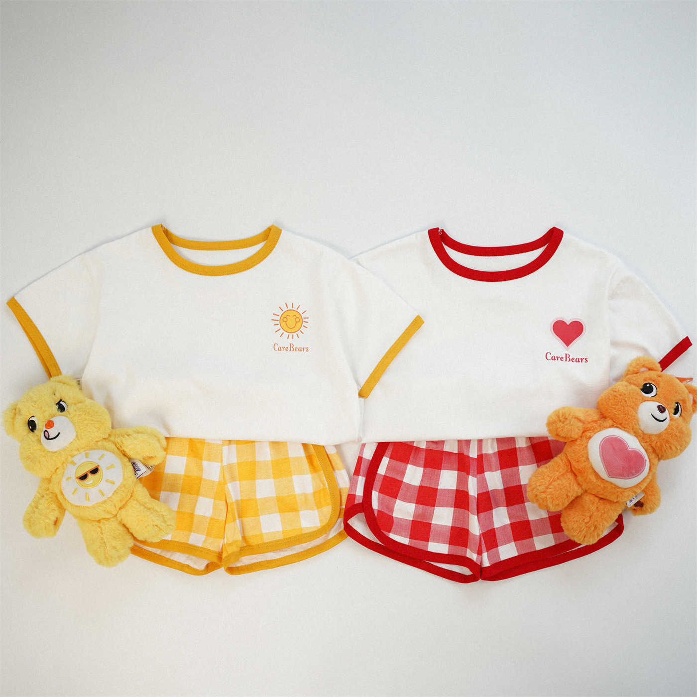 餅乾家🍪太陽愛心彩虹熊格子褲套裝(80-130)
