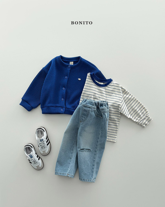 正韓春Bonito 嫩嬰/小童兩色切割牛仔褲