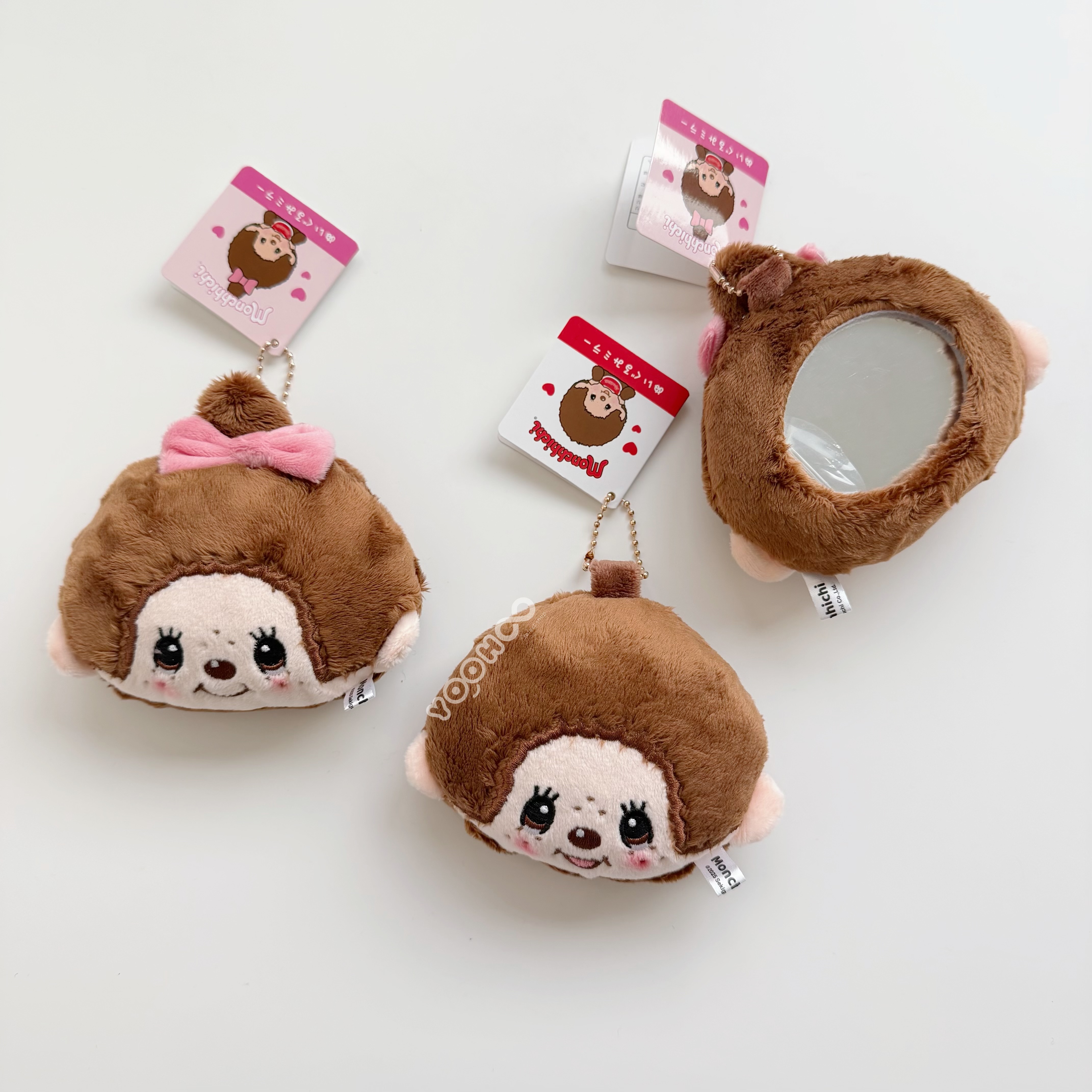 現貨┃Monchhichi 夢奇奇 蒙奇奇 大頭 鏡子 吊飾