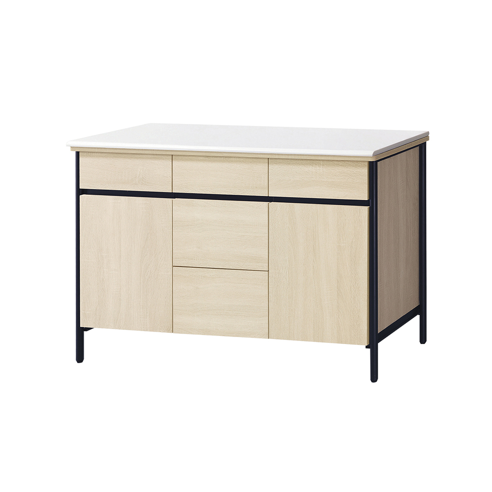 柏蒂家居-伯克4尺石面餐櫃/收納置物櫃