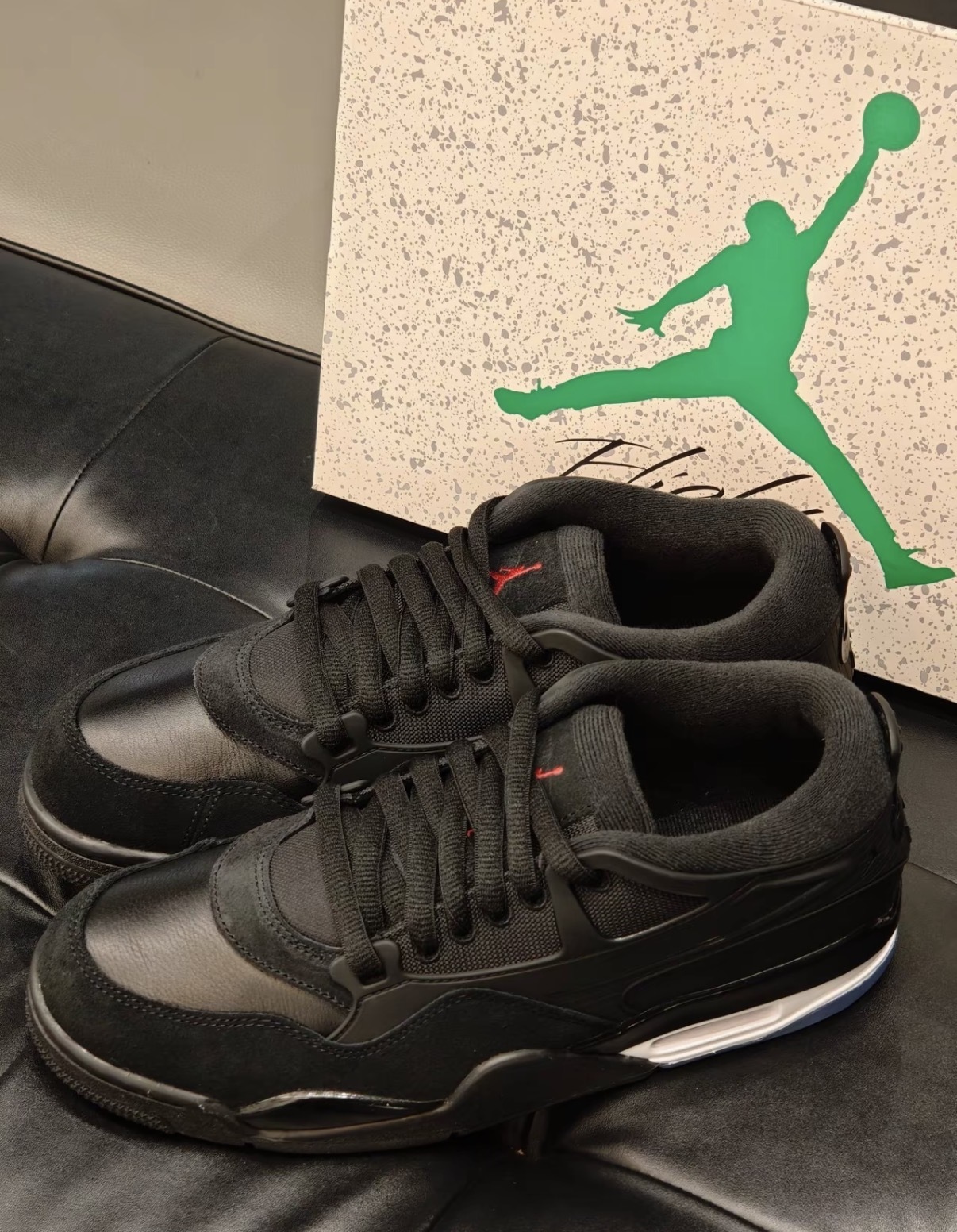男鞋 NIKE AIR JORDAN 4 RM 'Black' 黑白色 真皮 氣墊 緩震 復古 籃球鞋【FQ7939-009】AJ4