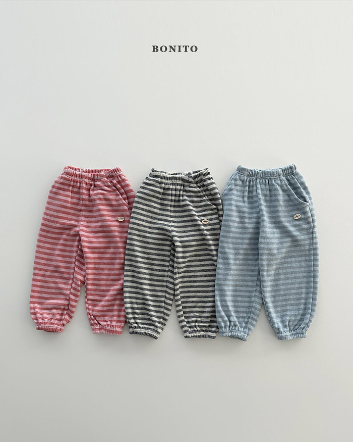正韓春Bonito 嫩嬰/小童三色小標條紋褲