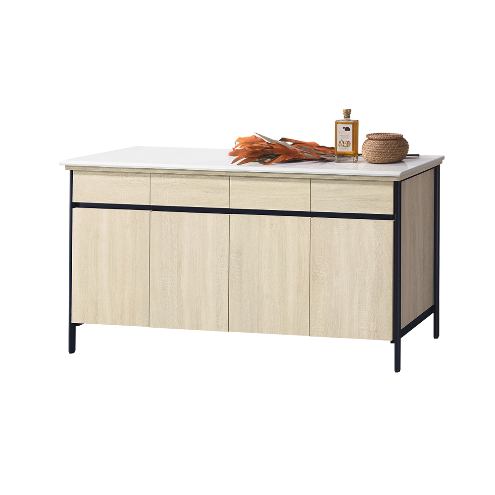 柏蒂家居-伯克5.3尺石面餐櫃/收納置物櫃