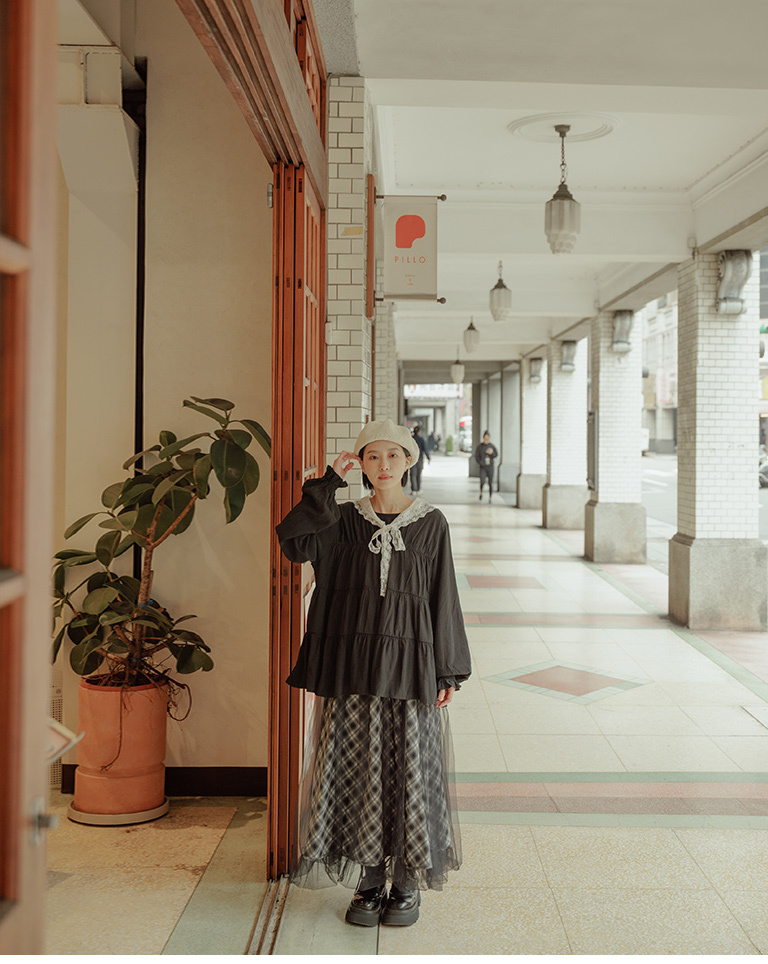 格网双层透纱气球长裙 两色售【03021729】现+预