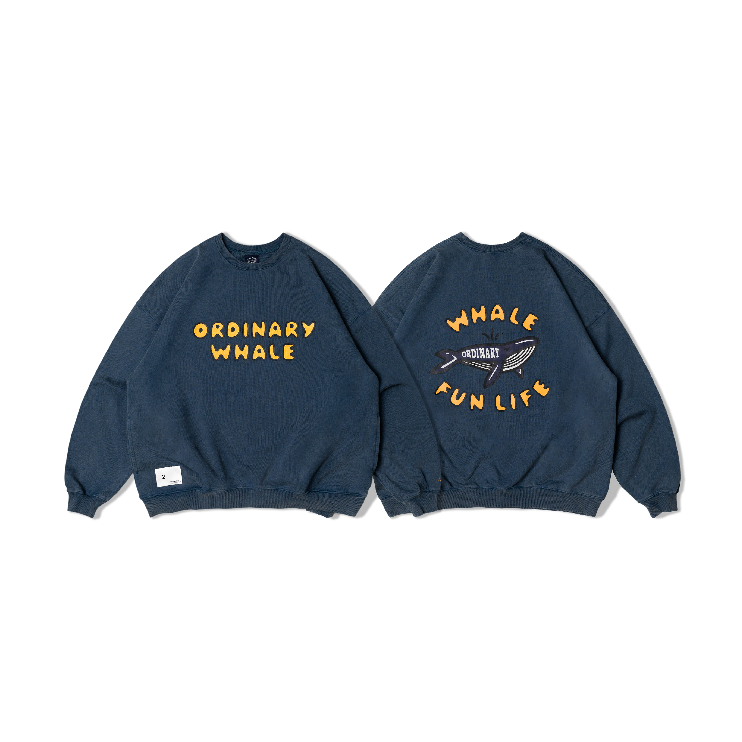 ORDINARY Washed Whale Sweatshirt 水洗大鯨魚大學Tee