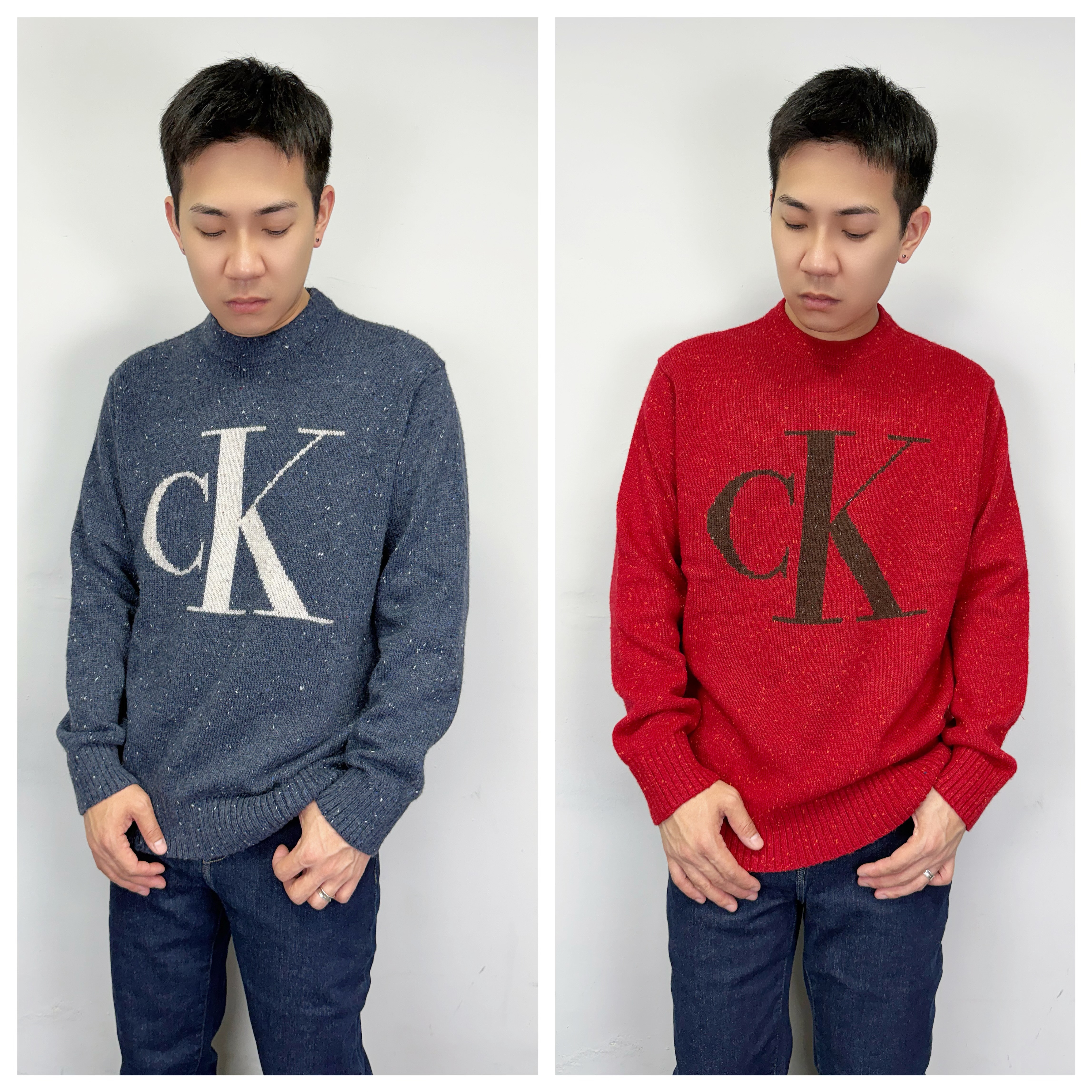 Calvin Klein CK 經典大CK 雪花 厚款 針織衫 毛衣 長袖