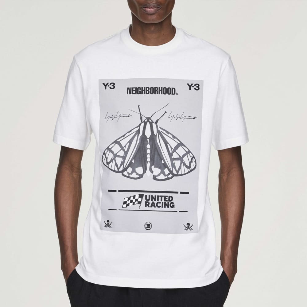 【 Y-3 x NBHD GRAPHIC TEE 飛蛾限定短TEE - 白 】