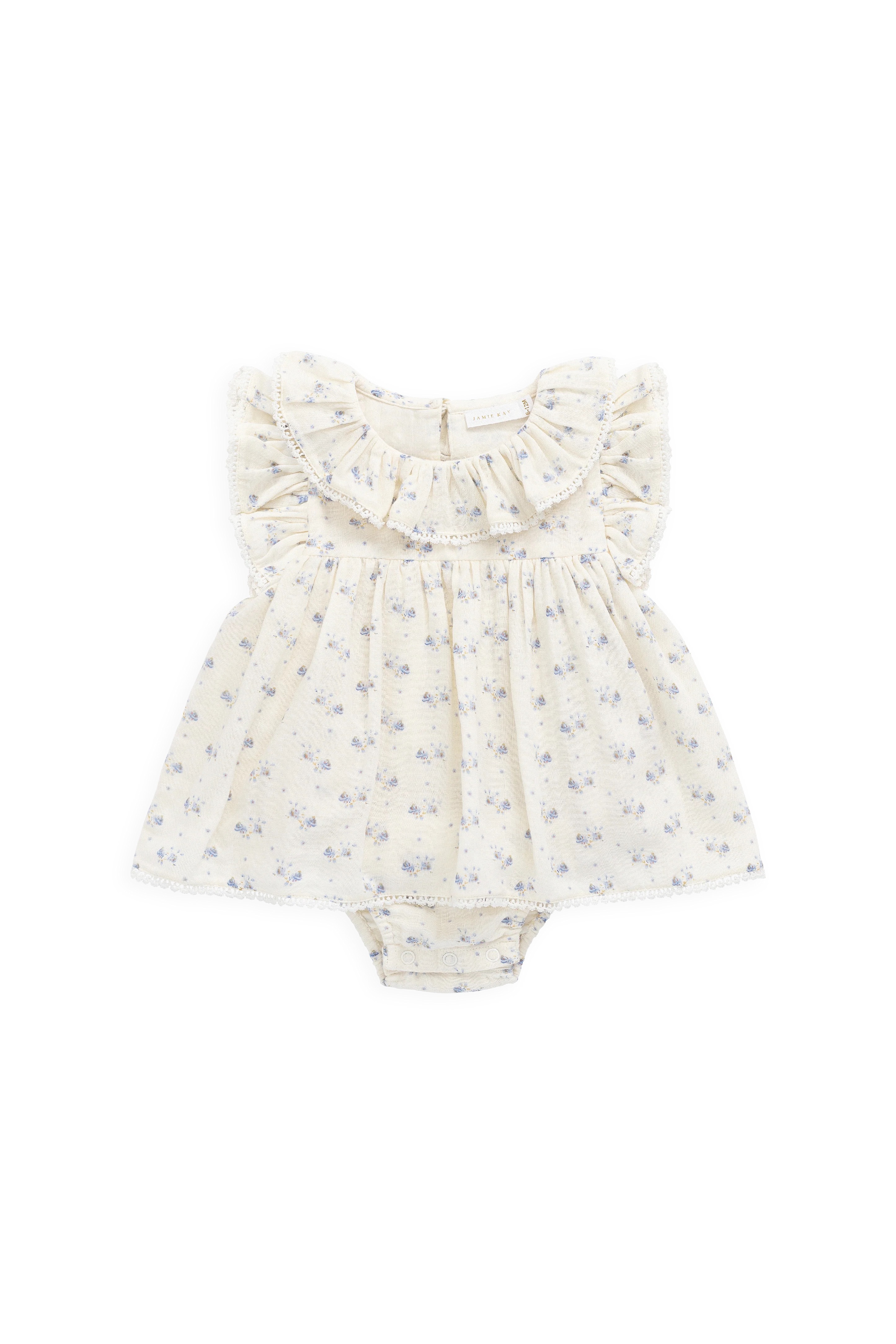 【預購】JAMIE KAY -Organic Cotton Muslin Frannie Playsuit（Molly Blue）