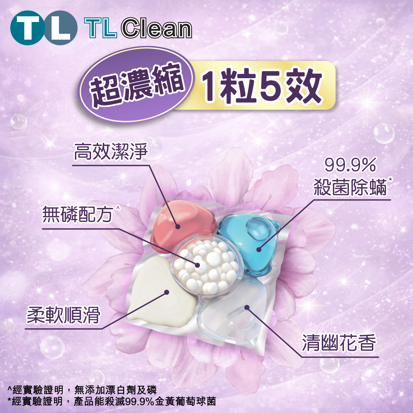 TL Clean - 超強殺菌洗衣珠 (60 粒裝) X 2袋