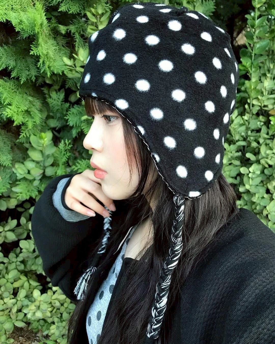 AEAE 點點耳罩毛帽 FEB