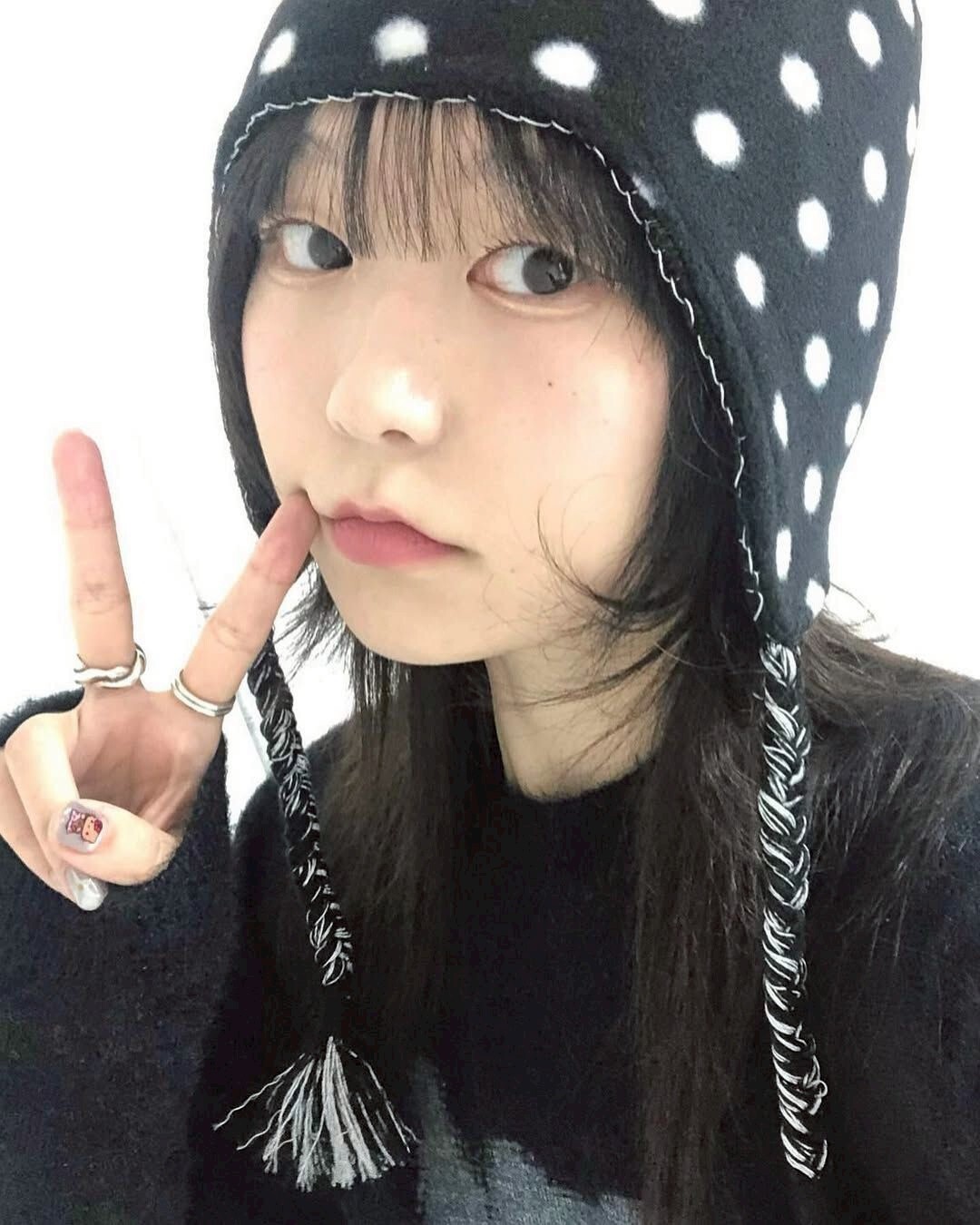 AEAE 點點耳罩毛帽 FEB